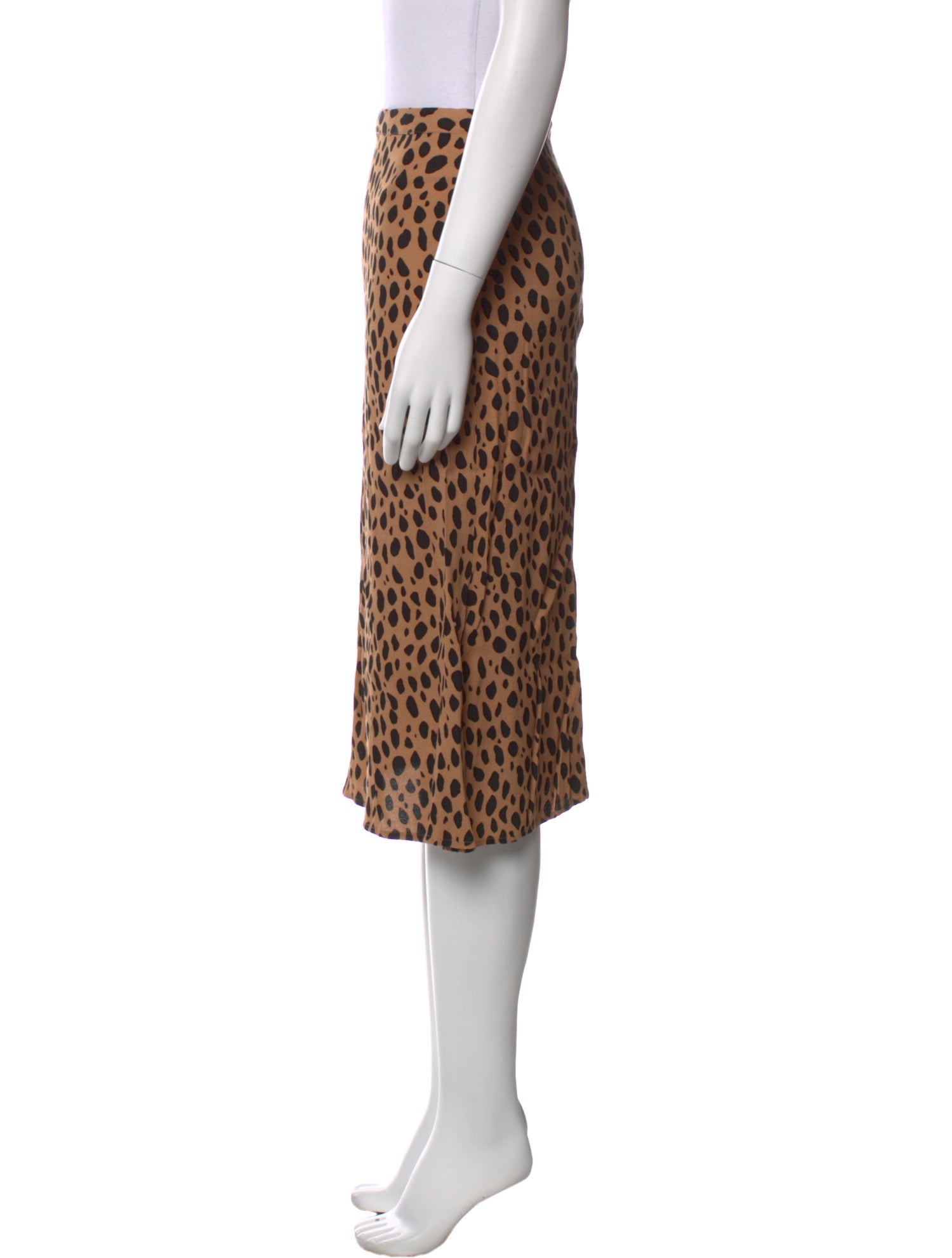 Reformation Animal Print Knee-Length Skirt