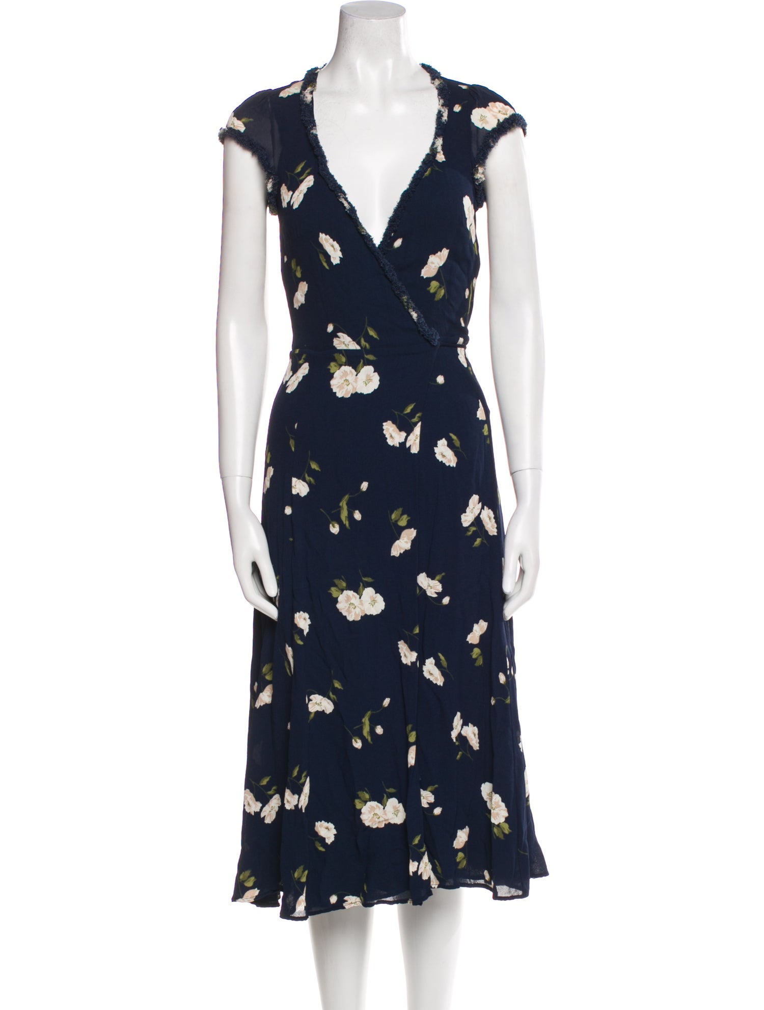 Reformation Floral Print Midi Length Dress