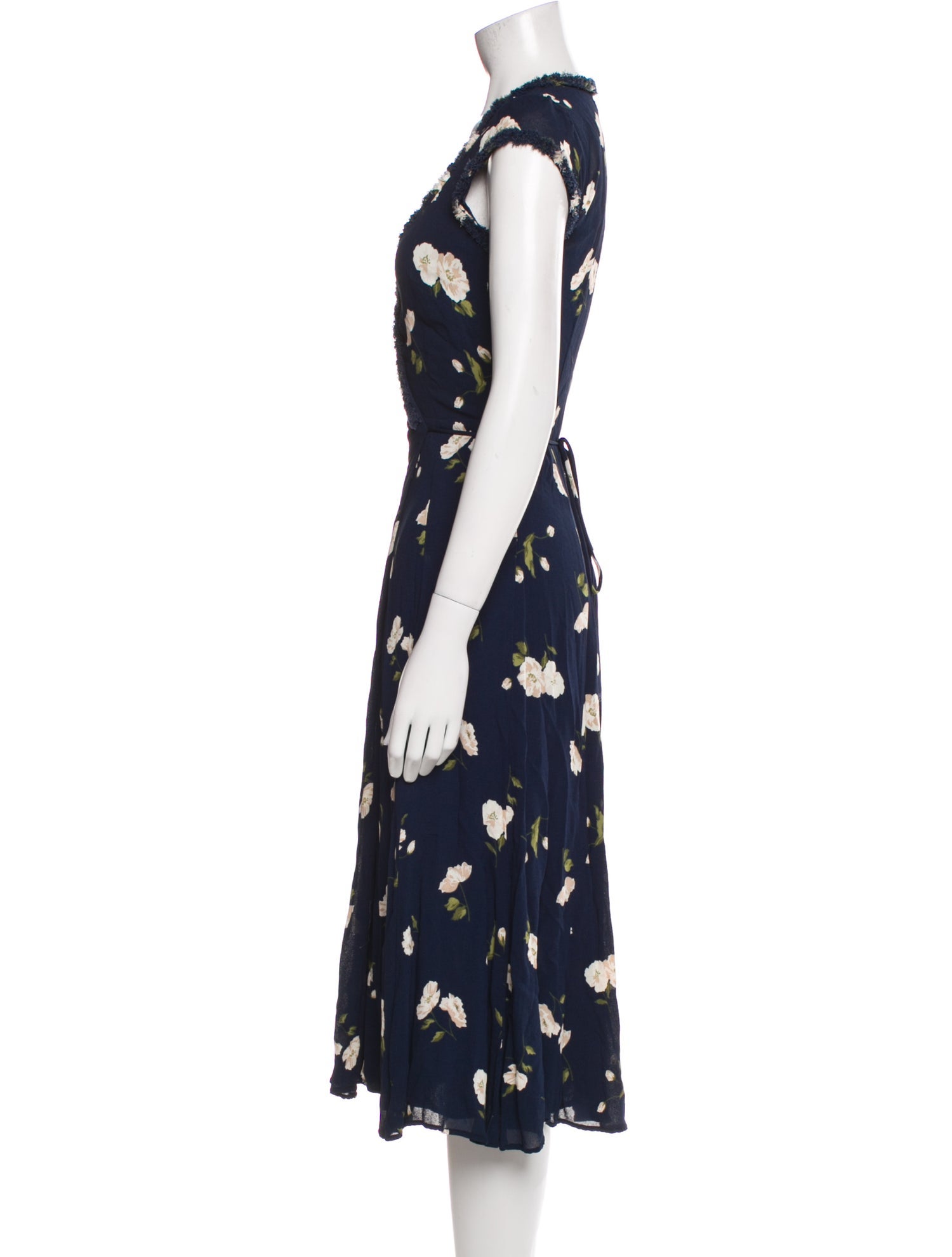 Reformation Floral Print Midi Length Dress
