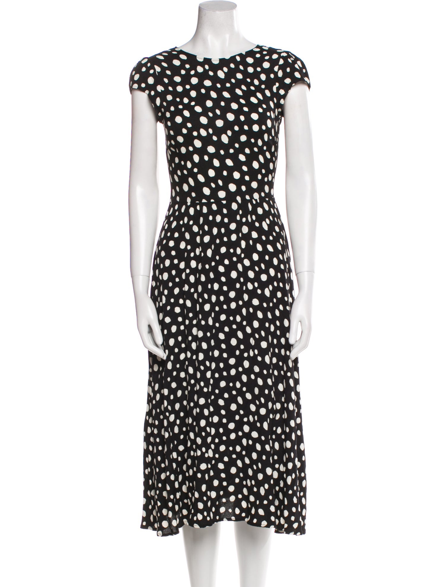 Reformation Polka Dot Print Midi Length Dress