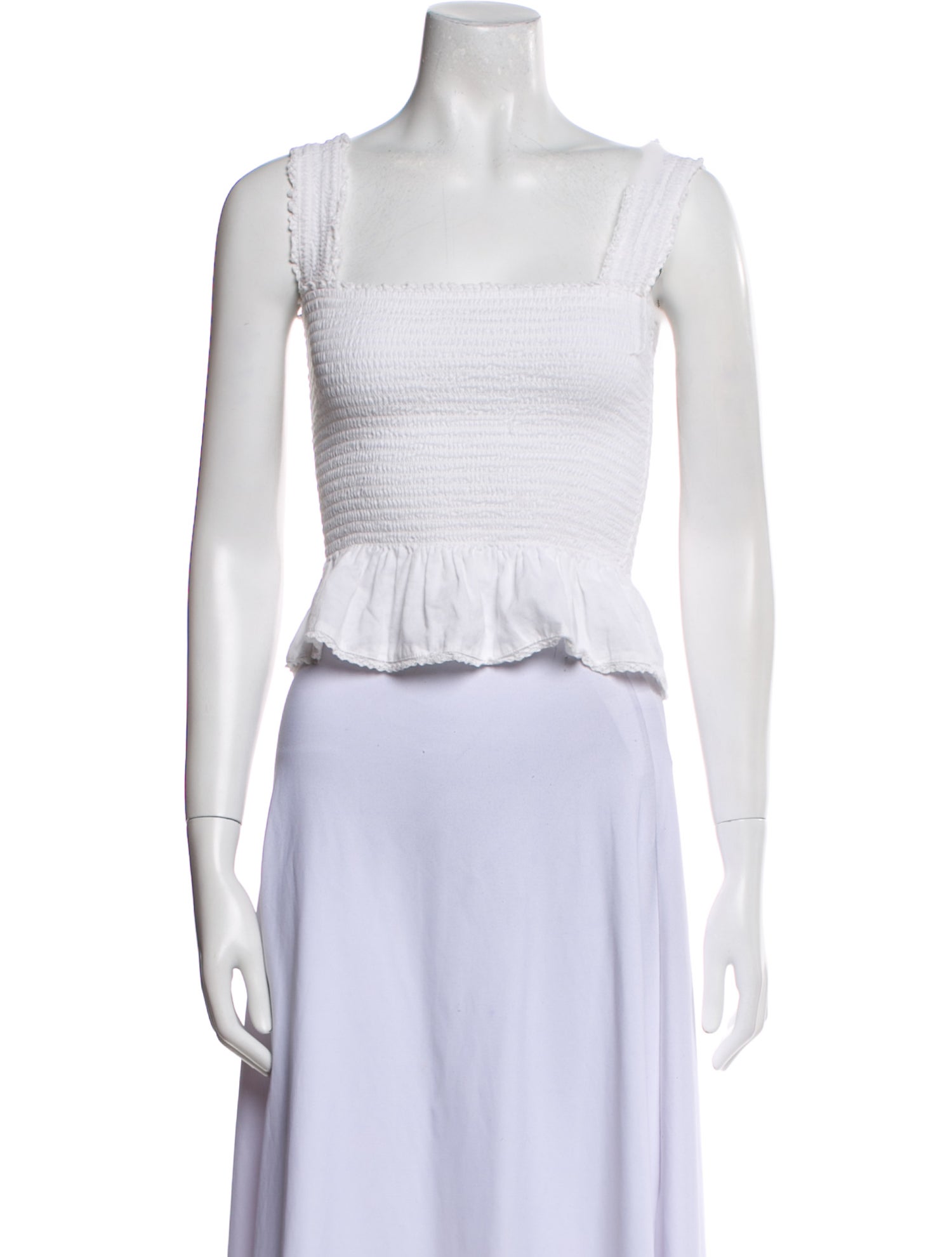 Reformation Square Neckline Sleeveless Crop Top