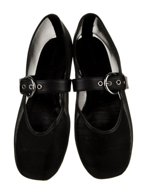 Reformation Mesh Leather Trim Embellishment Mary Jane Flats
