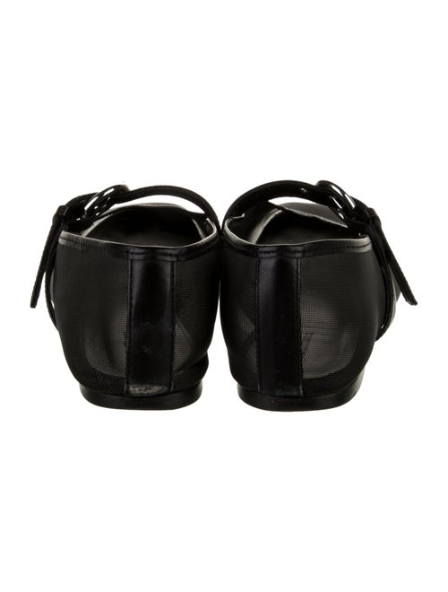 Reformation Mesh Leather Trim Embellishment Mary Jane Flats