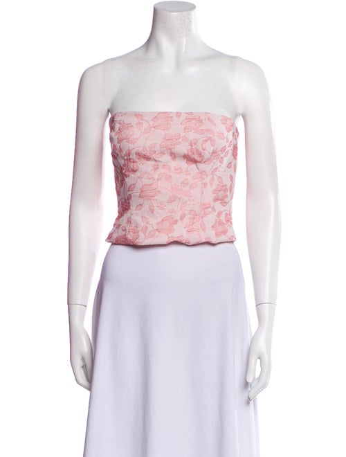 Reformation Floral Print Strapless Crop Top