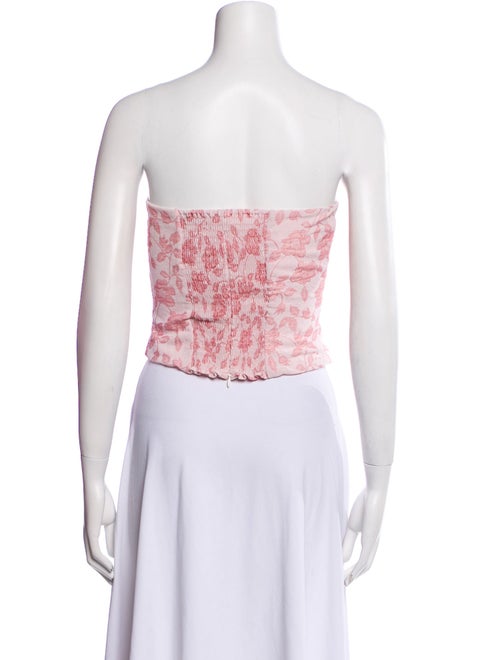 Reformation Floral Print Strapless Crop Top