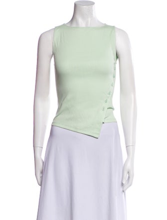 Reformation Bateau Neckline Sleeveless Crop Top