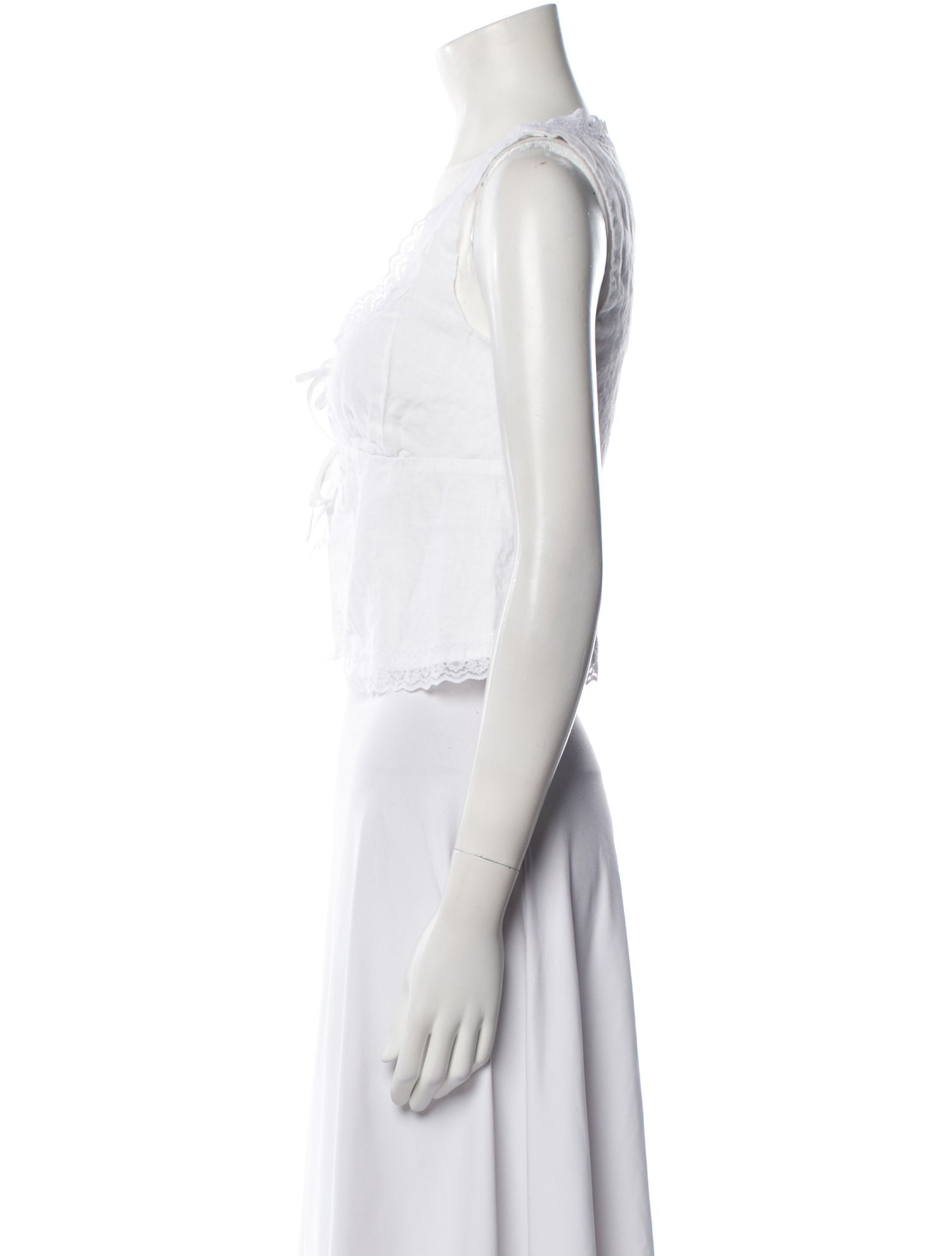 Reformation Linen Square Neckline Crop Top