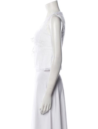 Reformation Linen Square Neckline Crop Top