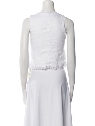 Reformation Linen Square Neckline Crop Top