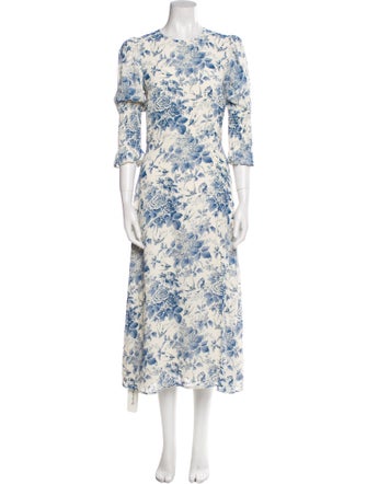 Reformation Floral Print Midi Length Dress