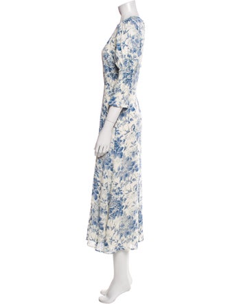 Reformation Floral Print Midi Length Dress
