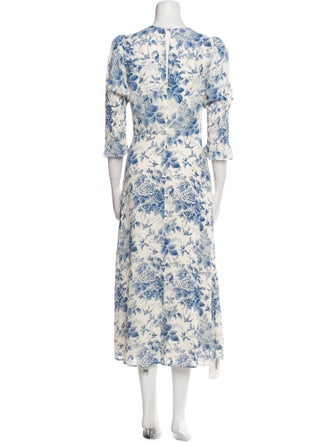 Reformation Floral Print Midi Length Dress