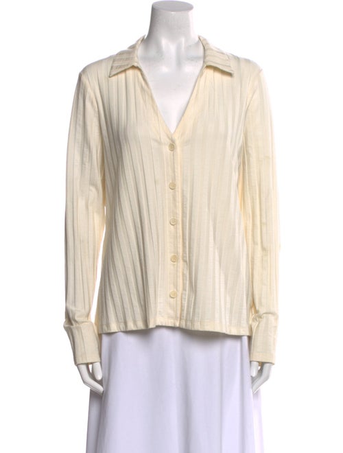 Reformation Striped Long Sleeve Button-Up Top