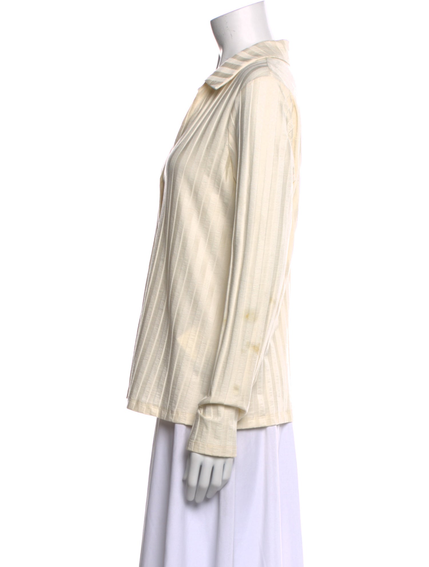 Reformation Striped Long Sleeve Button-Up Top