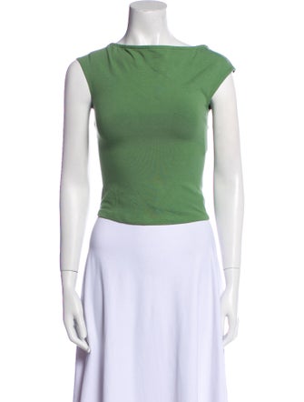 Reformation Bateau Neckline Sleeveless Crop Top