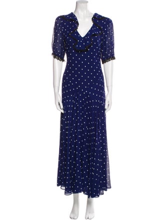 Reformation Polka Dot Print Midi Length Dress