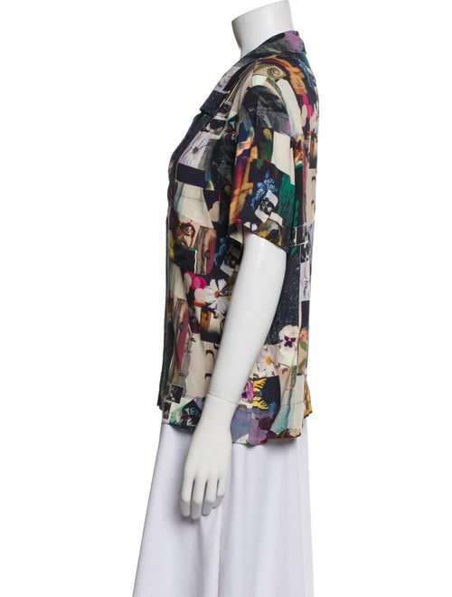 Reformation Printed V-Neck Blouse