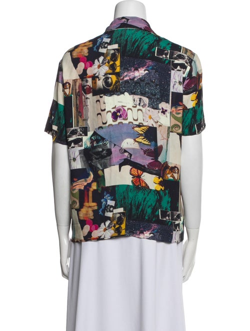 Reformation Printed V-Neck Blouse