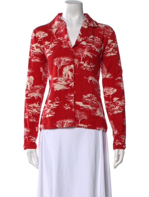 Reformation Floral Print V-Neck Sweatshirt