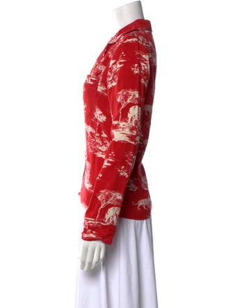 Reformation Floral Print V-Neck Sweatshirt