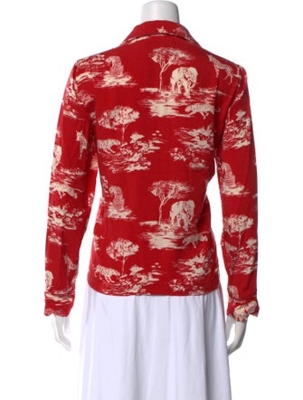 Reformation Floral Print V-Neck Sweatshirt