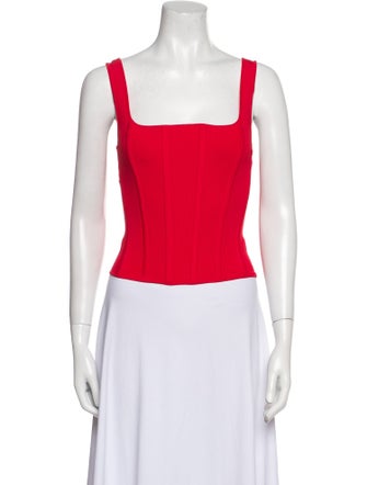 Reformation Square Neckline Sleeveless Crop Top