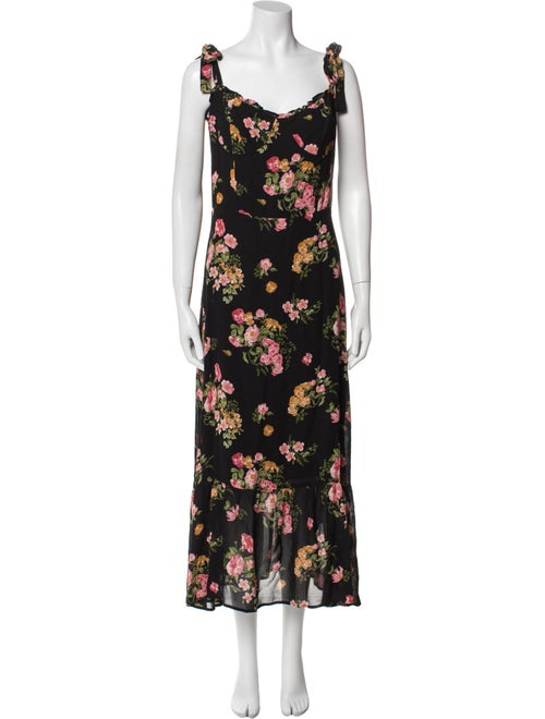 Reformation Floral Print Midi Length Dress