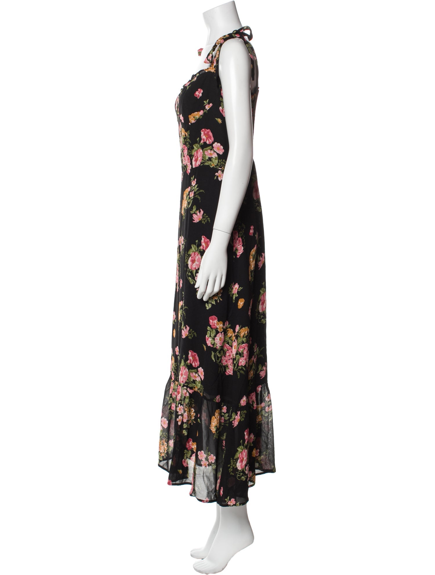 Reformation Floral Print Midi Length Dress