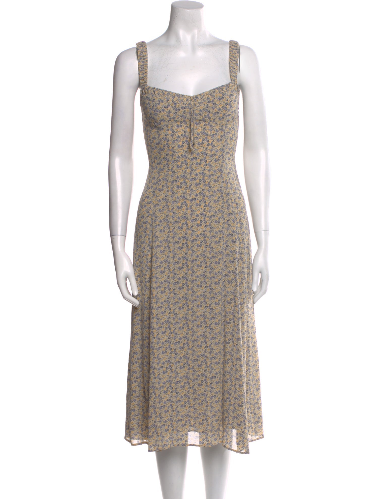 Reformation Floral Print Midi Length Dress