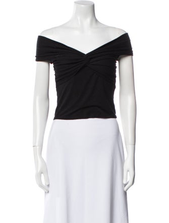 Reformation Off-The-Shoulder Short Sleeve Crop Top