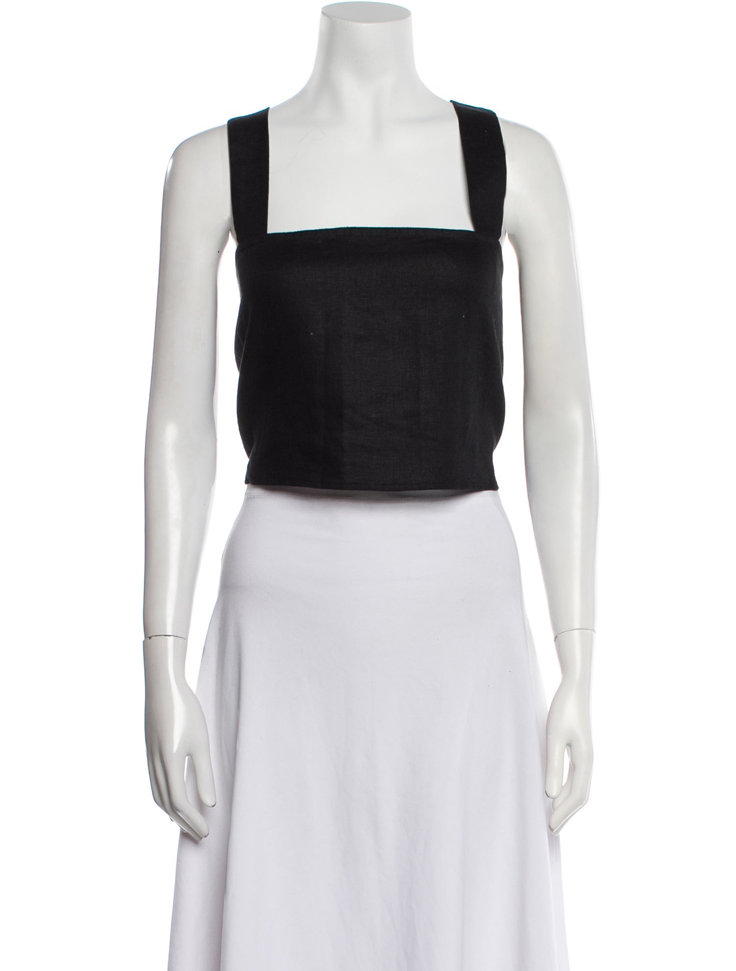 Reformation Linen Square Neckline Crop Top
