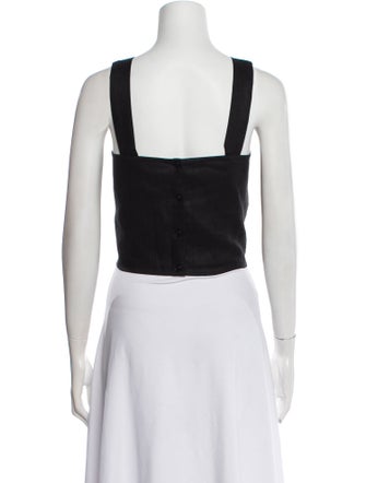 Reformation Linen Square Neckline Crop Top