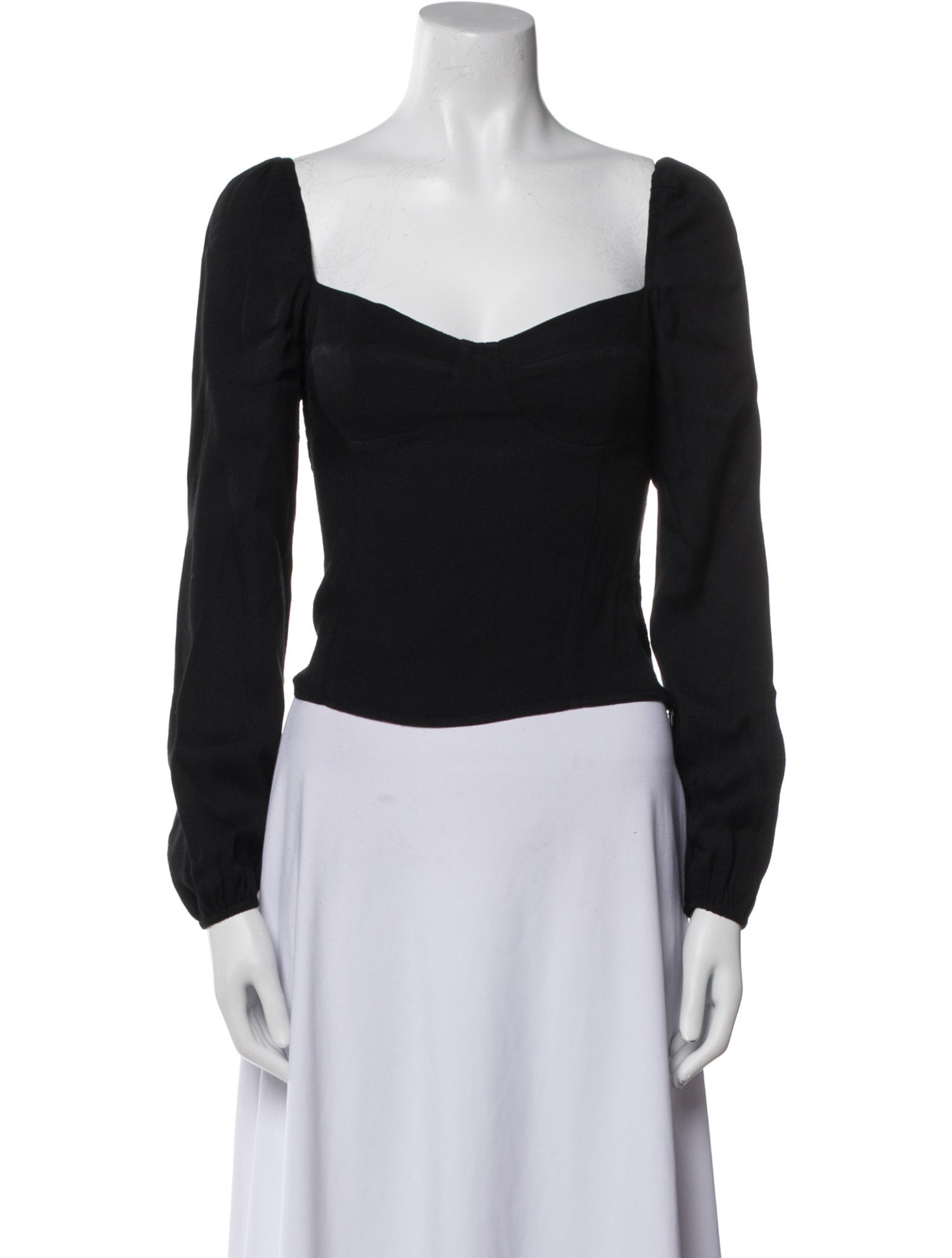 Reformation Square Neckline Long Sleeve Crop Top