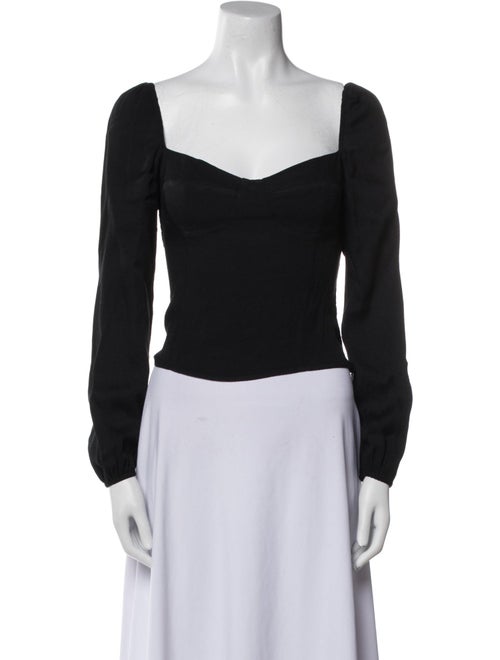 Reformation Square Neckline Long Sleeve Crop Top