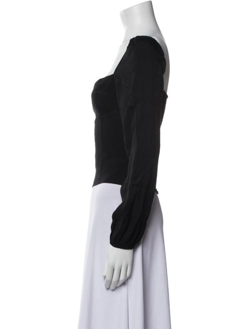 Reformation Square Neckline Long Sleeve Crop Top