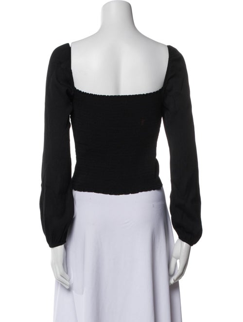 Reformation Square Neckline Long Sleeve Crop Top