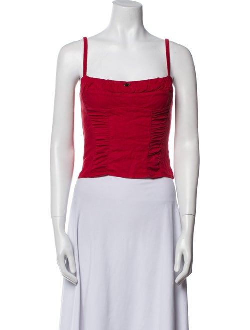 Reformation Linen Square Neckline Crop Top