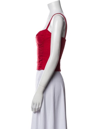 Reformation Linen Square Neckline Crop Top