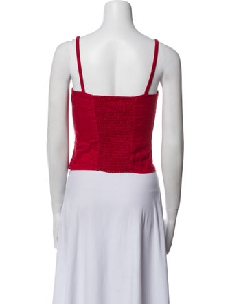 Reformation Linen Square Neckline Crop Top