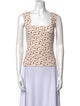 Reformation Floral Print Square Neckline Top