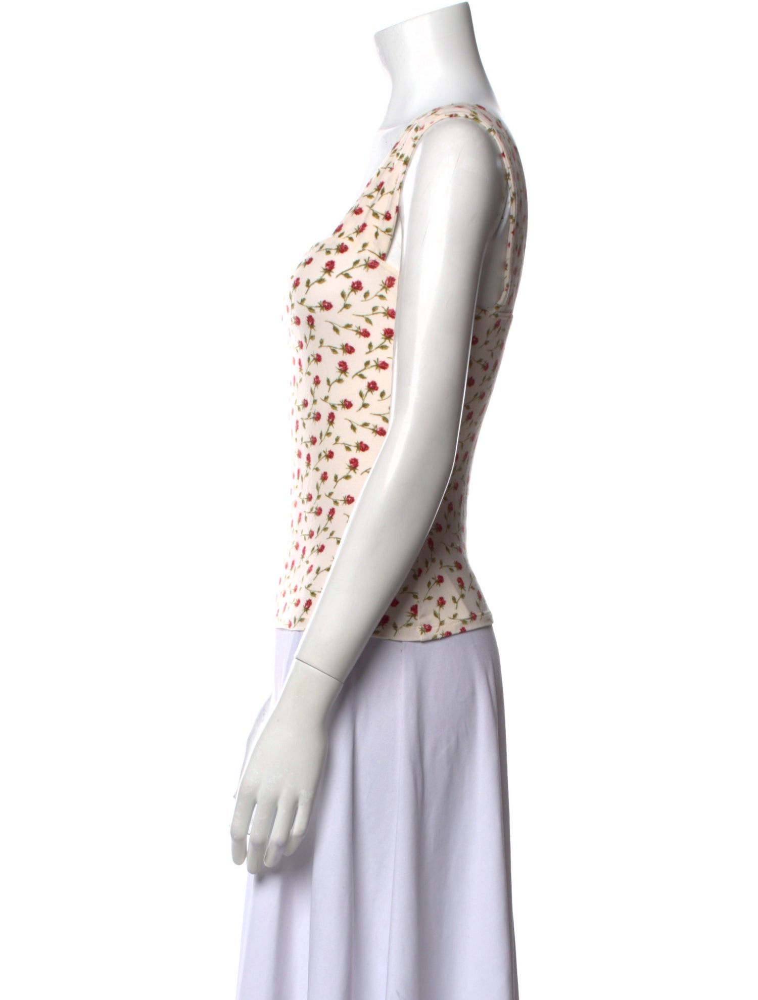 Reformation Floral Print Square Neckline Top