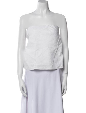 Reformation Linen Strapless Crop Top
