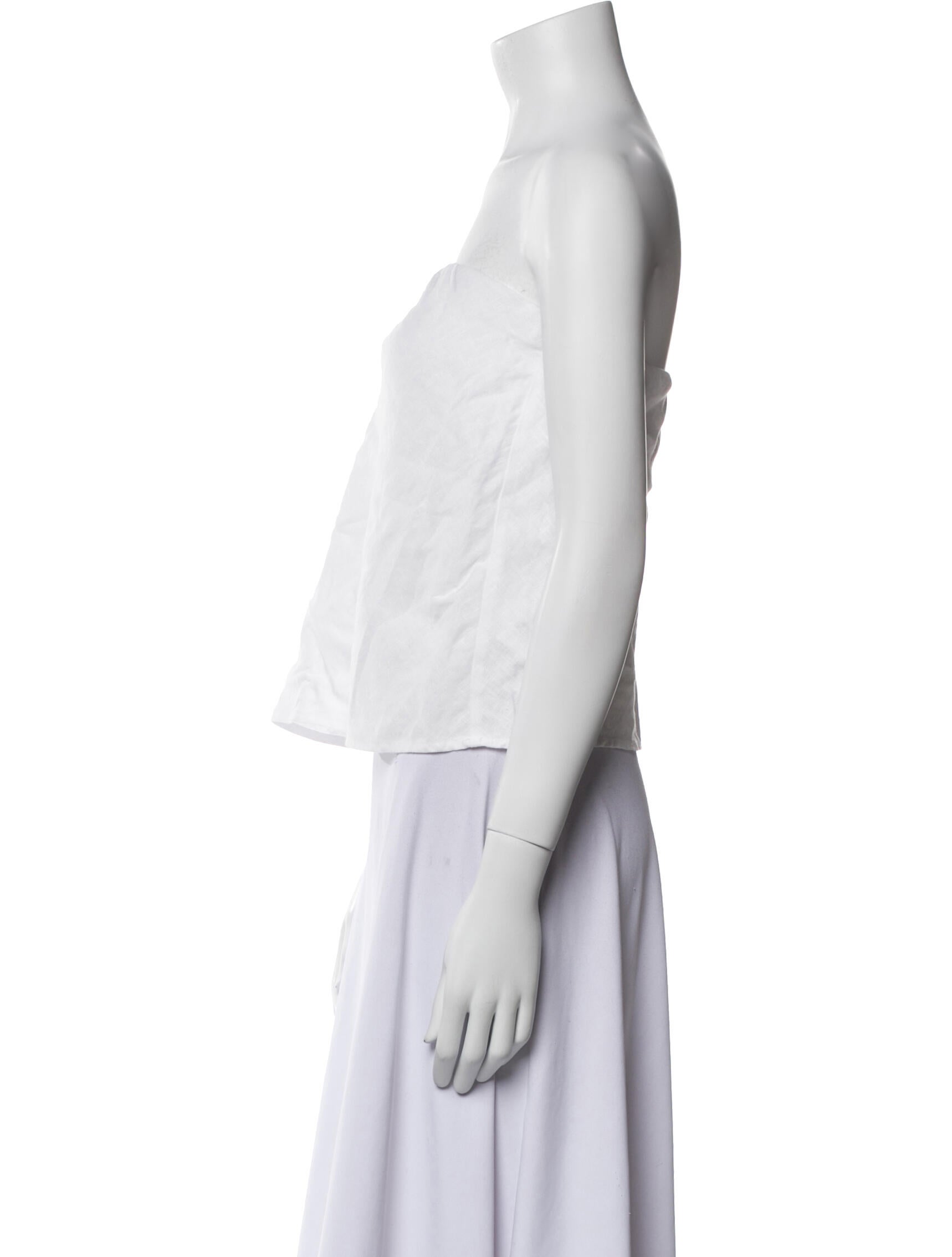 Reformation Linen Strapless Crop Top