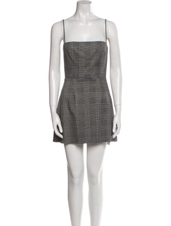 Reformation Plaid Print Square Neckline Tunic