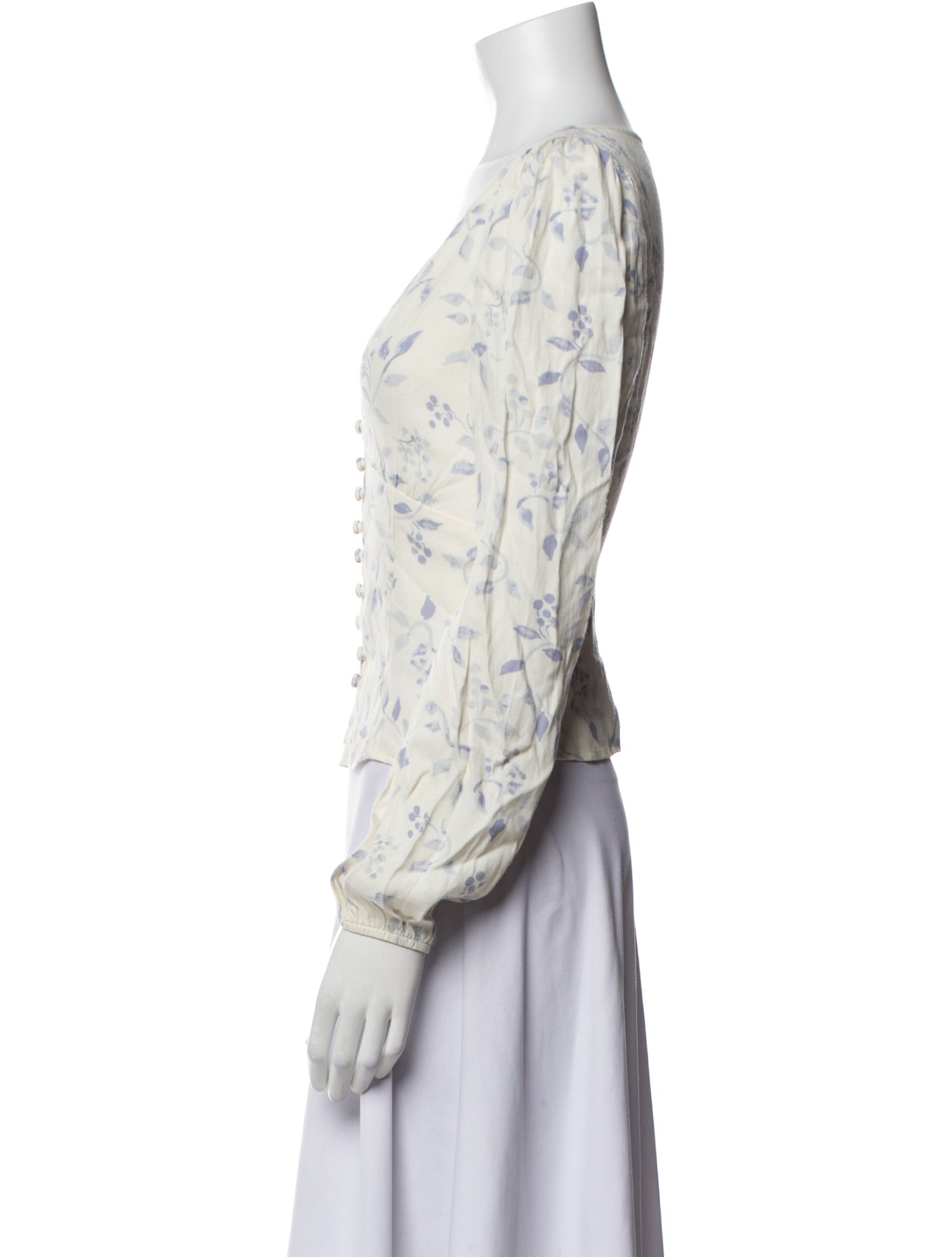 Reformation Printed V-Neck Blouse