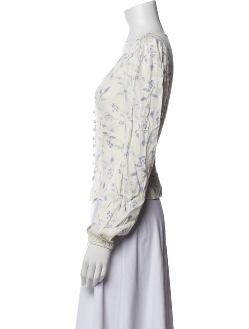 Reformation Printed V-Neck Blouse