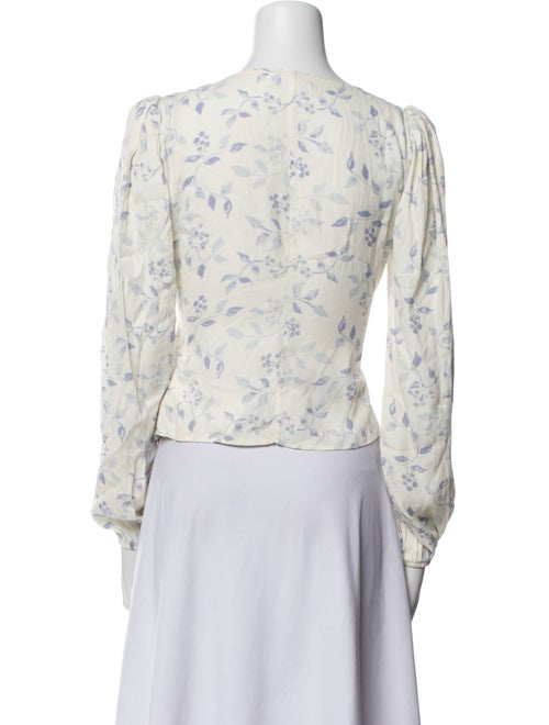 Reformation Printed V-Neck Blouse