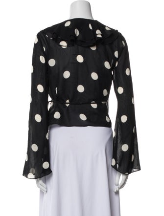 Reformation Polka Dot Print V-Neck Blouse