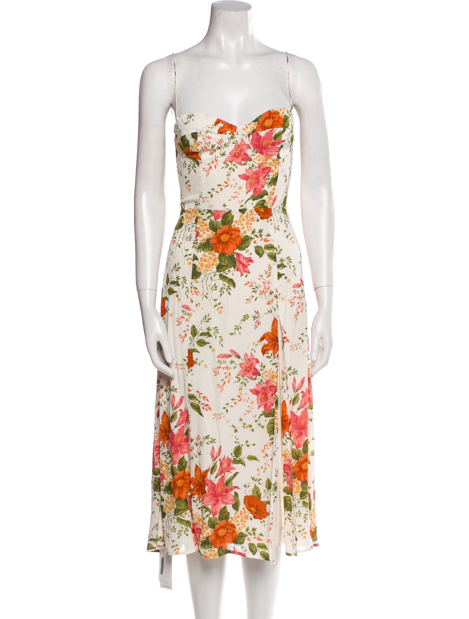 Reformation Floral Print Midi Length Dress