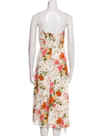 Reformation Floral Print Midi Length Dress